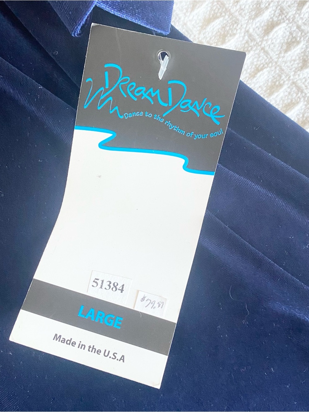Dream Dance blue velvet long sleeve dress size large NWT - Picture 3 of 6